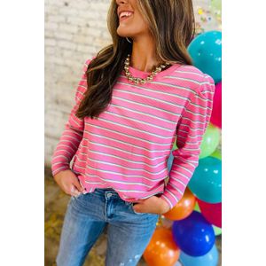 Gestreepte Pof Schouder Top