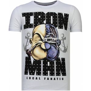 Local Fanatic Iron man popeye rhinestone t-shirt