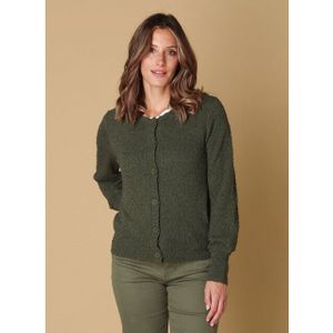 Ivy Beau - Silke - Vest - Warm Olijfgroen - Lange Mouwen - Ronde Hals