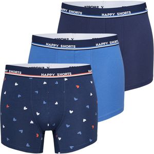 Happy Shorts 3-pack boxershorts heren maritim hartjes print