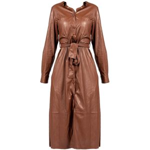 Pinko - Maris - Jurk - Bruin - Midi-lengte - Lange Mouwen