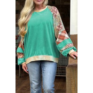 Plus Size Patchwork Mouwen Trui