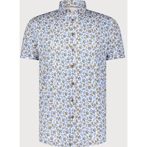 Blue Industry - Korte Mouwen Overhemd - Wit - Bloemenprint