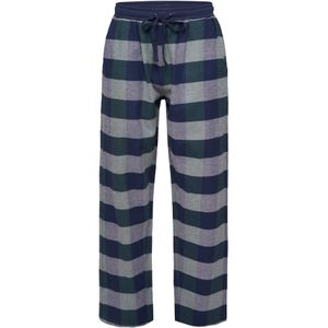 Phil & Co Heren pyjamabroek lang geruit flanel blauw/groen