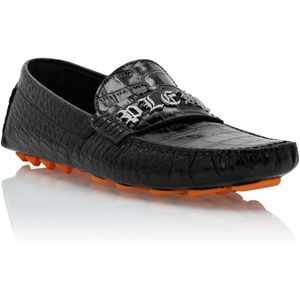 Philipp Plein - Croco Printed Leather Loafers - Zwart - Leer