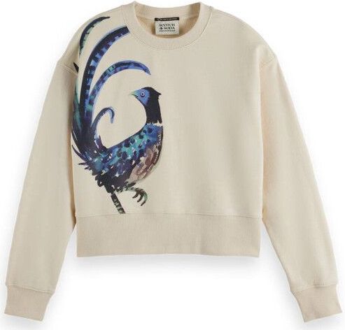 Scotch & Soda - Sweater Washed Artwork - Crème - Dames
