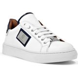 Billionaire - Croco Printed Nappa Leather Lo-Top Sneakers - Wit - Leer