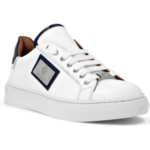 Billionaire - Croco Printed Nappa Leather Lo-Top Sneakers - Wit - Heren