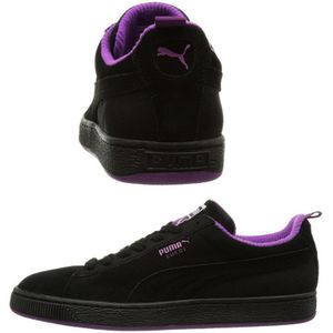 Puma - Suede Classic - Veterschoenen - Zwart Paars - Leer