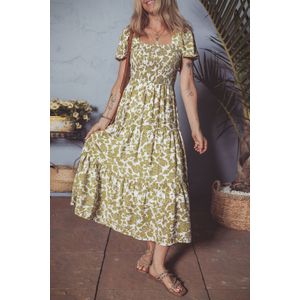 Gelaagde Midi Jurk Bloemenprint