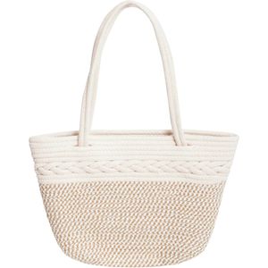 Smashed Lemon 56012 strandtas mand model off-white en lichtbruin