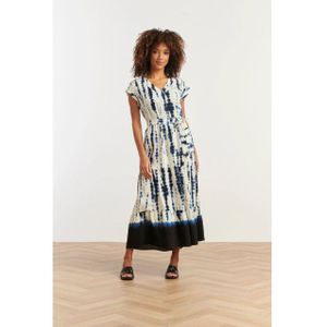 Smashed Lemon - 35144 - Lange Jurk - Wit en Donkerblauw