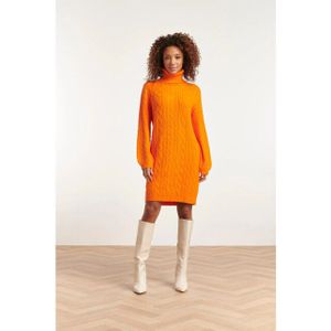 Smashed Lemon - Oversized Comfy Coltrui Jurk - Gedurfd Oranje