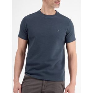 Lerros - T-shirt - Classic Navy - Heren T-shirt in Structuur Kwaliteit