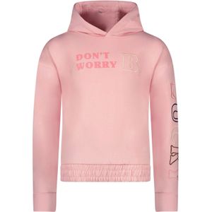 B.Nosy Meisjes hoodie met geborduurd b.lucky coral blush