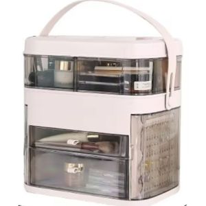 make-up organizer - organizer met led lamp-wit - pink