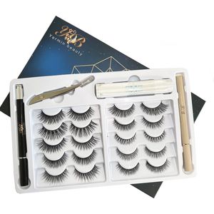 magnetische wimperset van 10 set met 2 eyeliner pen