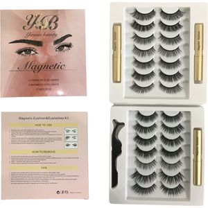 magnetische wimpers-14 Sets met 3 Eyelinergel en 1 Applicator