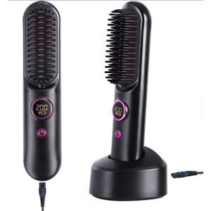 draadloze haarborstel styling - black
