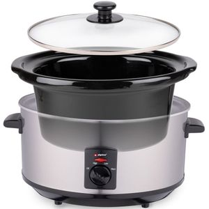 Alpina Slowcooker - 3.5 Liter - Keramische Binnenpan - 3 Warmtestanden - RVS