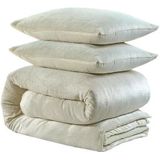 Sleeptime - Glamour Flanel Deco Foil - Dekbedovertrek - Beige - 200 x 220