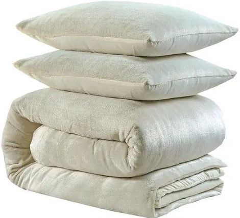 Sleeptime - Glamour Flanel Deco Foil - Dekbedovertrek - Beige - 200 x 220