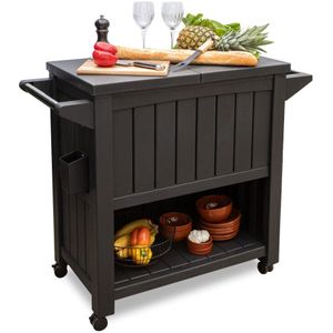 BluMill BBQ Tafel - Inclusief Koelvak 80 liter - Wieltjes - met Flessenopener - 102 x 46 x 86,5 cm