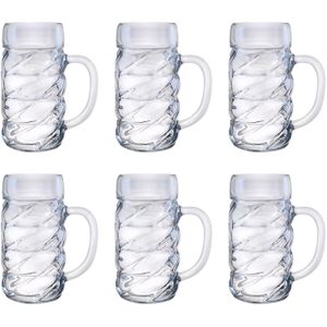 Bierglazen, Bierpullen set van 6, Diamond - 1 liter