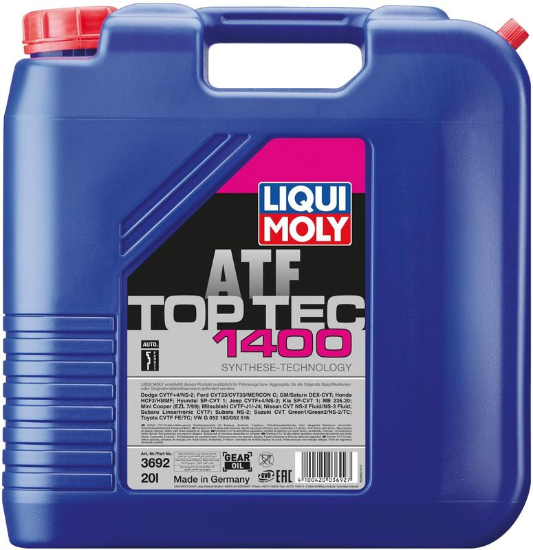 LIQUI MOLY transmissieolie "top tec atf 1400" top tec atf 1400 kanister 20l