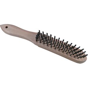 Condor draadborstel steel brush 4-row curved wooden post