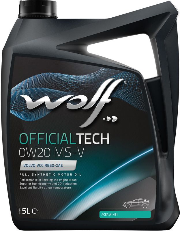 Wolf motorolie "officialtech ms-v". motoroil 0w20 5l off.tech ms-v