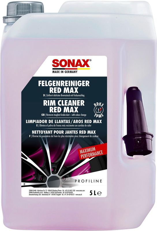 SONAX velgenreiniger "red max" rim cleaner red max 5 ltr.