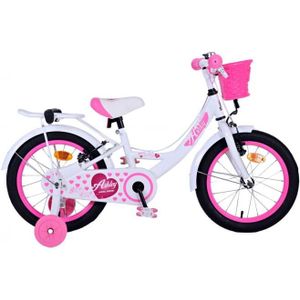 Volare Ashley Kinderfiets - Meisjes - 16 inch - Wit - Twee Handremmen