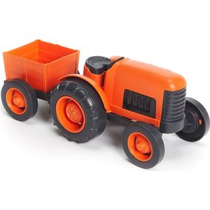 Green Toys Tractor met aanhangwagen Oranje