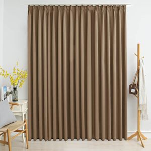 vidaXL - Gordijn - verduisterend - met - haken - 290x245 - cm - taupe