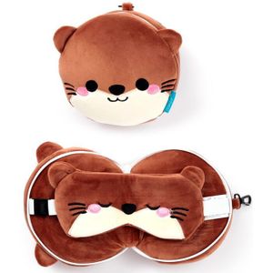 Relaxeazzz Adoramals Henry de Otter Rond Reiskussen & Slaapmasker
