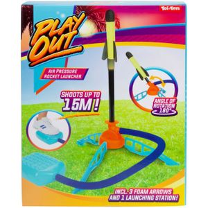 Toi-Toys Play out luchtdruk raket lanceerbasis met 3 raketten