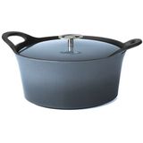 Cuisinox Volcan Gietijzeren Braadpan 24 cm 3.4L Denim Blue - Perfect voor braden en stoven