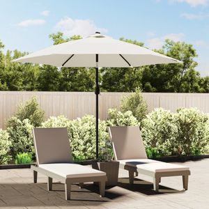 VidaXL Zweefparasol Kantelbaar met LED 3m Zandwit