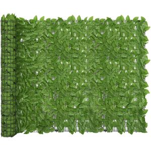 vidaXL - Balkonscherm - met - groene - bladeren - 500x150 - cm