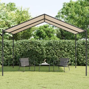 vidaXL - Tuinpaviljoen - 4x4 - m - staal - en - stof - beige