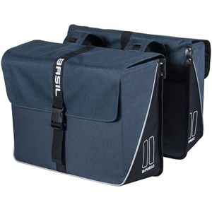 Basil Forte dubbele fietstas, waterafstotend, navy blauw/zwart, 35L