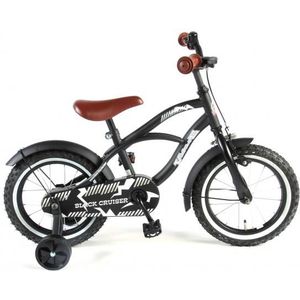 Volare Black Cruiser Kinderfiets - Jongens - 14 inch - Zwart - 95% afgemonteerd