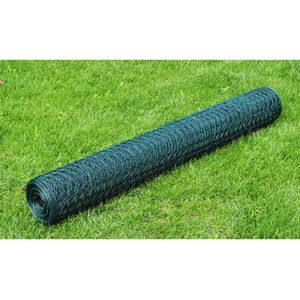 VidaXL Kippengaas 25x0,5 m met pvc coating groen