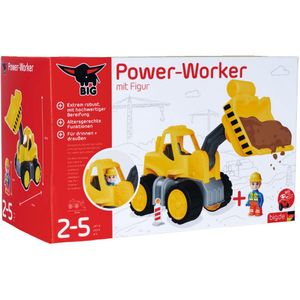 Big power worker midi wiellader shovel met figuur