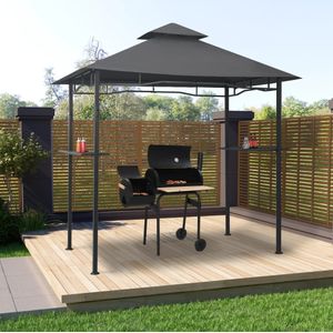 vidaXL - Barbecue - paviljoen - 240x150x255 - cm - staal - antraciet