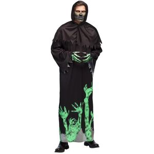 Boland Glowing reaper kostuum heren zwart/groen maat 58/60 (XXL)