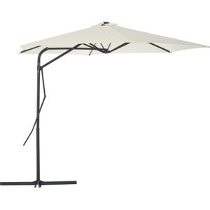 VidaXL Parasol met stalen paal 300 cm zandkleurig