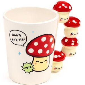 Schattige Paddestoel Gevormd Handvat Mok
