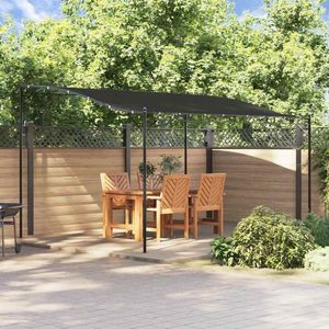 VidaXL Luifel 4x3 m 180 g/m² stof en staal antracietkleurig